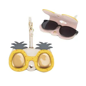 PU Sunglasses Bag Cute Quirky Sunglasses Box(Pineapple)