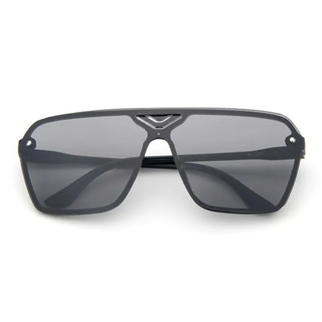 Retro Fashion Sunglasses Men and Women Coloured Lense Sun Glasses(Black Gray)