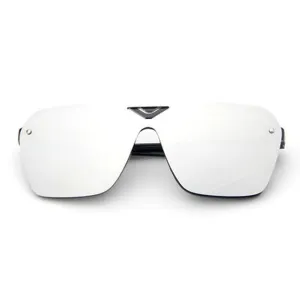Retro Fashion Sunglasses Men and Women Coloured Lense Sun Glasses(White Mercury)