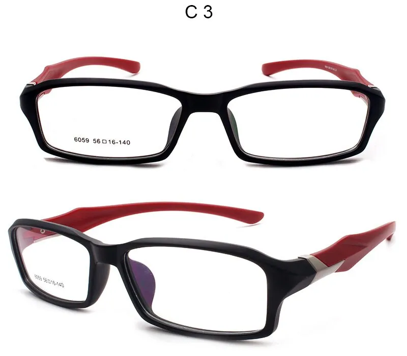 Unisex Sports Full Plastic Titanium Frame Eyeglasses 6059