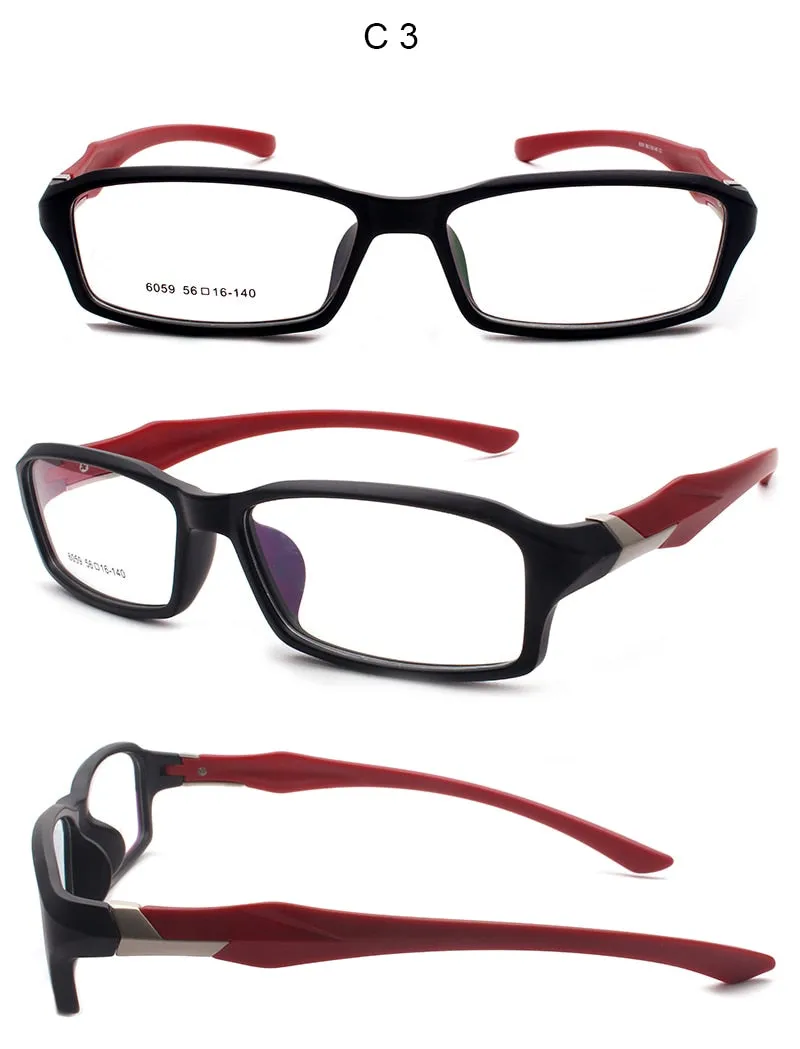 Unisex Sports Full Plastic Titanium Frame Eyeglasses 6059