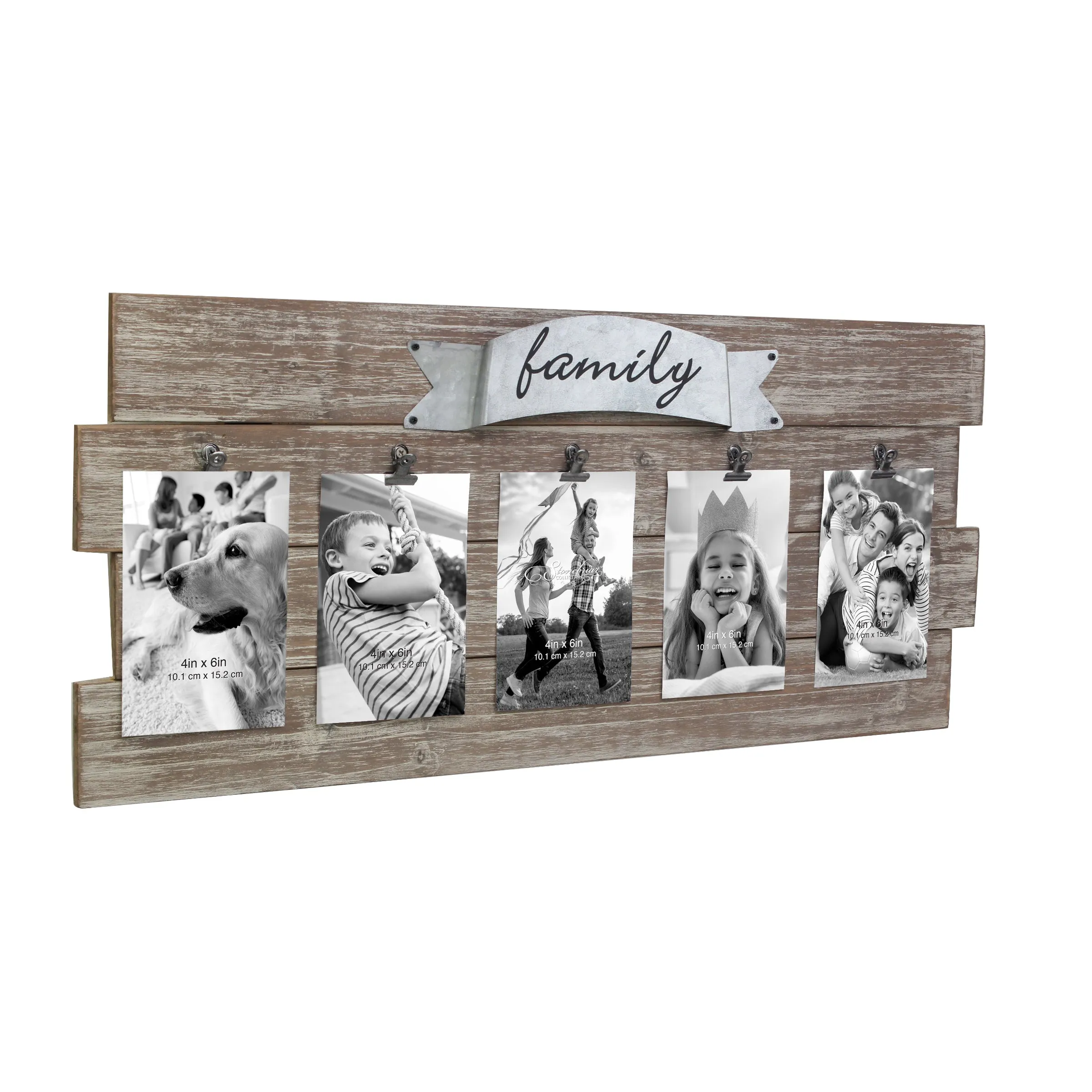 Wood Collage Picture Frame with Clips (WS)