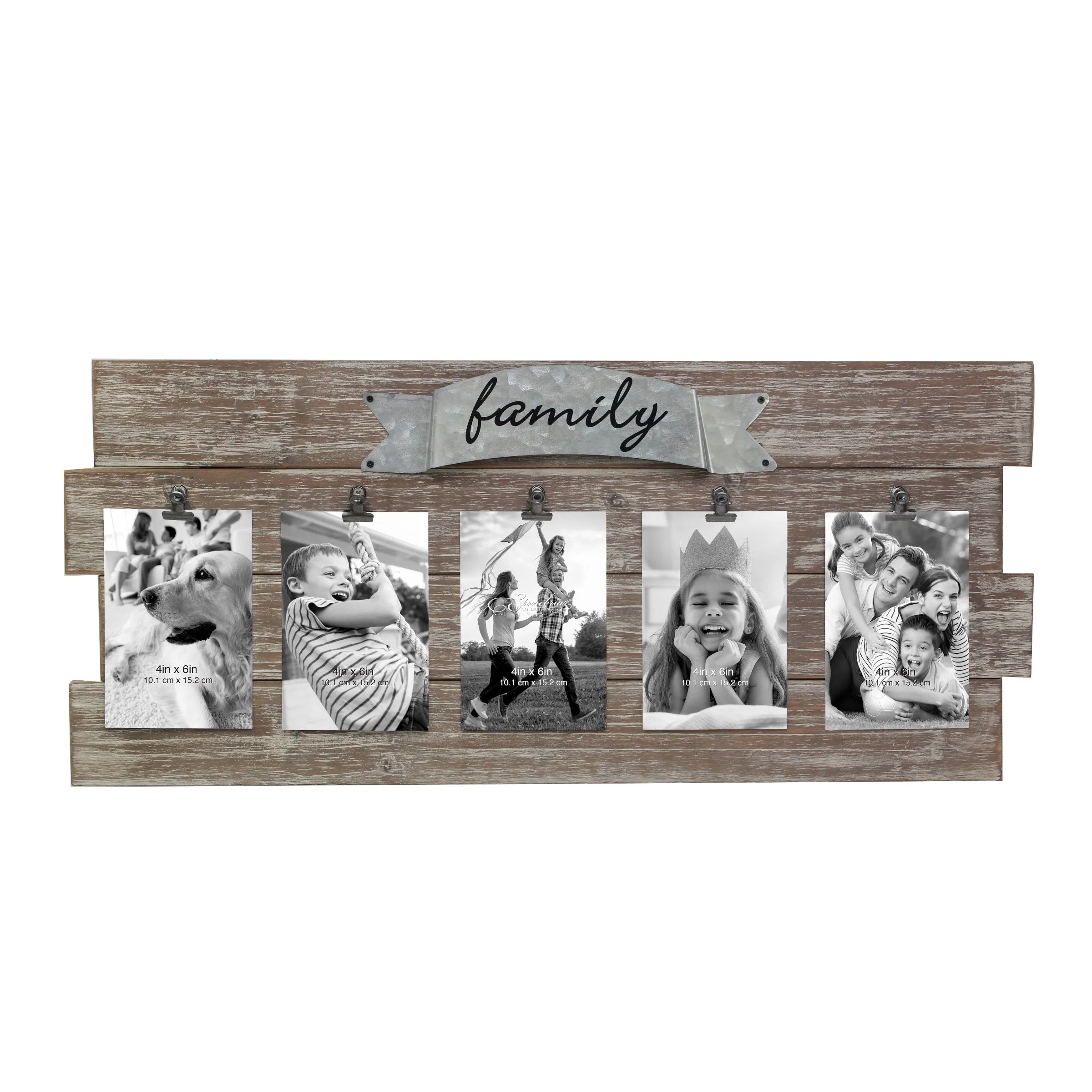 Wood Collage Picture Frame with Clips (WS)